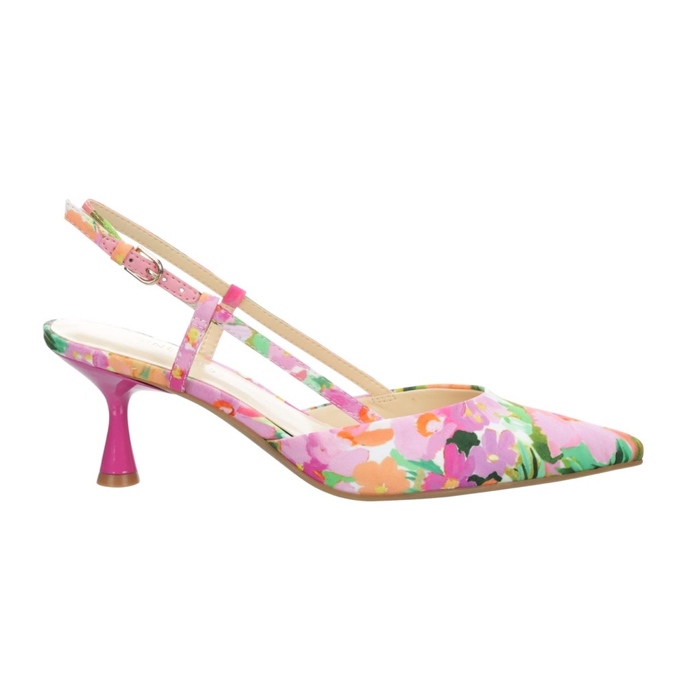 Nine West Rowen Women’s Slingback Kitten Heels – Floral Size 8